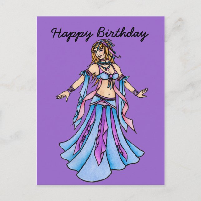 Happy Birthday Belly Dancer  Postcard (Front)