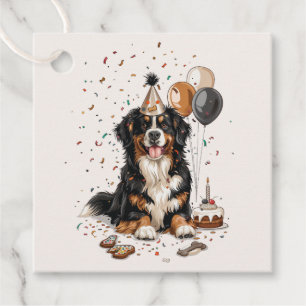 Happy Birthday Bernese Mountain Dog Favour Tags