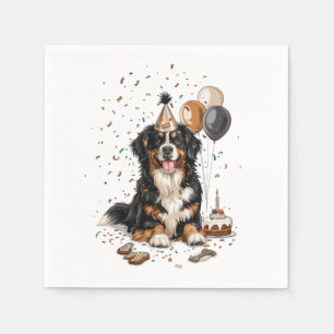 Happy Birthday Bernese Mountain Dog Napkin