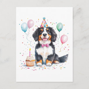 Happy Birthday Bernese Mountain Dog Postcard