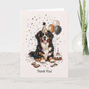 Happy Birthday Bernese Mountain Dog Thank You Card