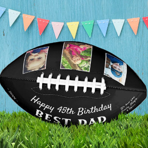 Happy Birthday Best Dad 3 Photo Collage Black Football