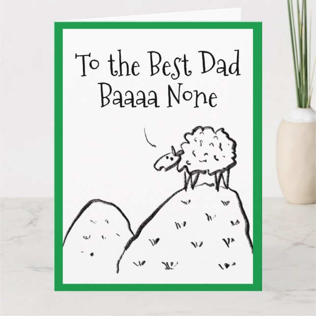Happy Birthday Best Dad Funny Sheep Saying a Pun Card (Front)