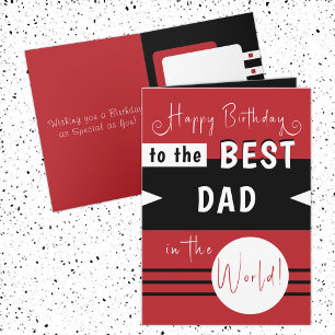 Happy birthday best dad in the world red black card