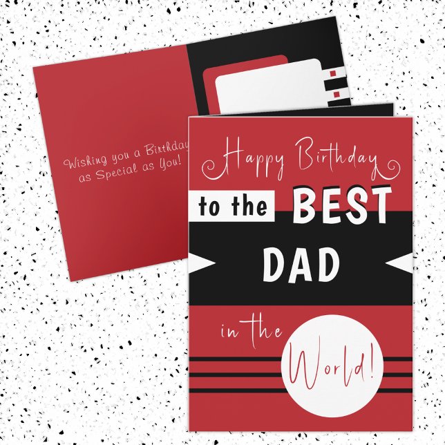 Happy birthday best dad in the world red black card (Creator Uploaded)