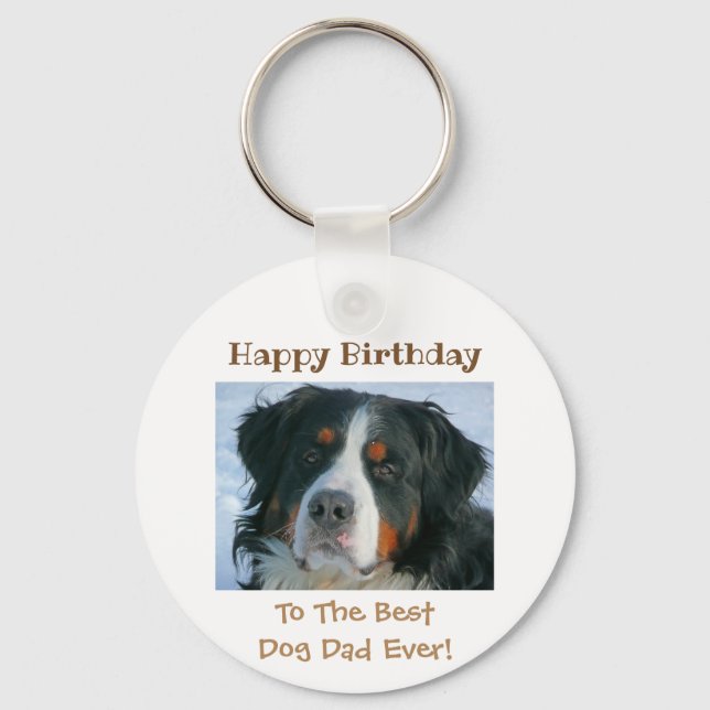 Happy Birthday Best Dog Dad Ever Photo Key Ring (Front)
