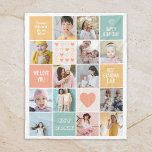Happy Birthday Best Grandma Photo Collage Retro Fleece Blanket<br><div class="desc">Celebrate the special moments with your loved one with this simple, modern and minimalist Photo Collage design. This customisable picture collage design is perfect for creating a personalised and heartfelt gift featuring cherished moments, creating a visual journey of the precious memories you've shared. Great for birthday, wedding anniversary, Valentine's Day...</div>