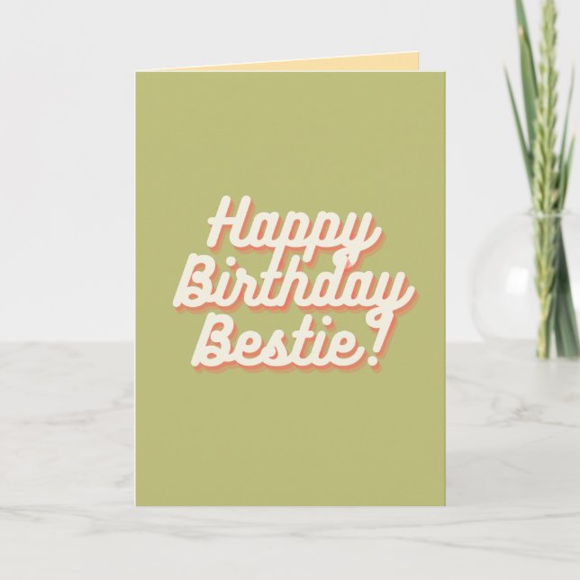 Happy Birthday Bestie | Sage Card (Front)
