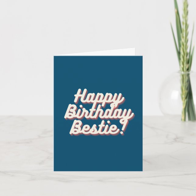 Happy Birthday Bestie | Teal Card (Front)