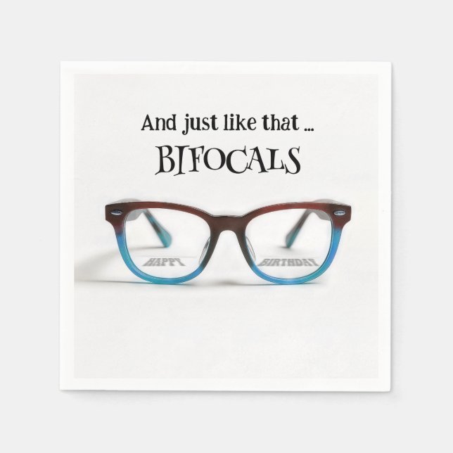 Happy Birthday Bifocals Napkin (Front)