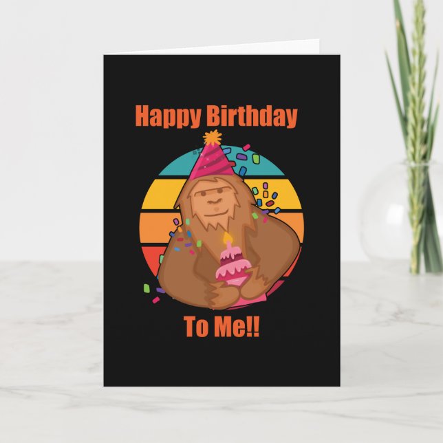 Happy Birthday Bigfoot Cupcake Card (Front)