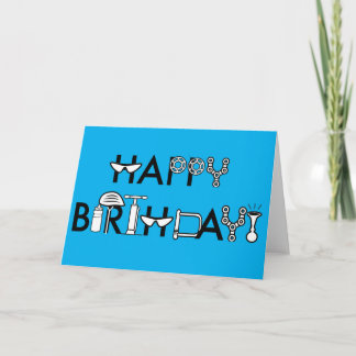 Happy Birthday Bike Style Blue Colour Customisable Card