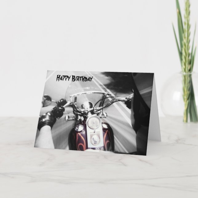 Happy Birthday Biker card (Front)