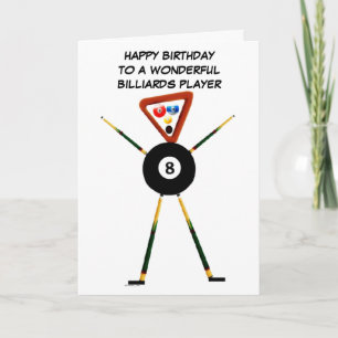 Happy Birthday Billiards Player Card