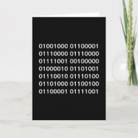 "Happy birthday" Binary code card