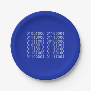 Happy Birthday  Binary Code Your Colours Paper Plate