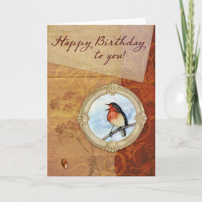 Happy Birthday Bird Card (Front)