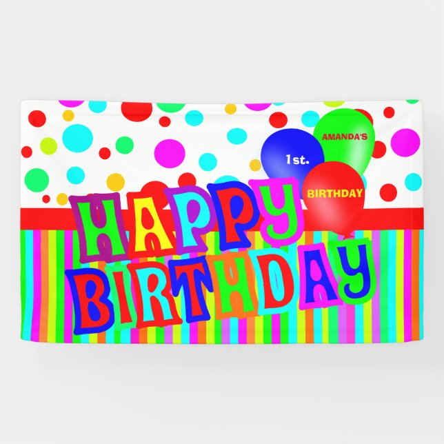 Happy birthday, birthday party banner (Horizontal)