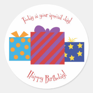 "Happy Birthday" Birthday round sticker