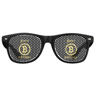 Happy Birthday Bitcoin Gold Party Retro Sunglasses