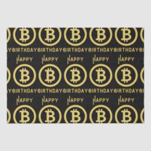 Happy Birthday Bitcoin Gold Tissue Paper
