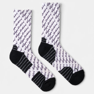 Happy Birthday! Black Script Socks