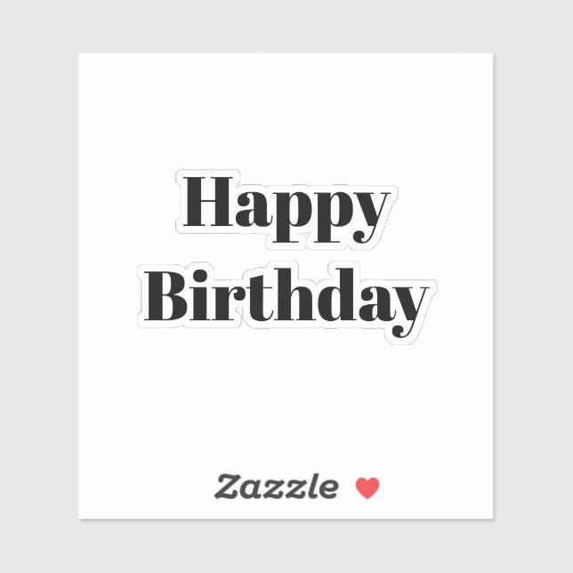Happy Birthday Black White Minimalist Modern 2026 (Sheet)