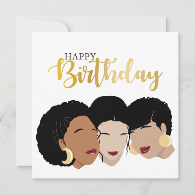 Happy Birthday! Black Women, Sister Friends Card (Front)