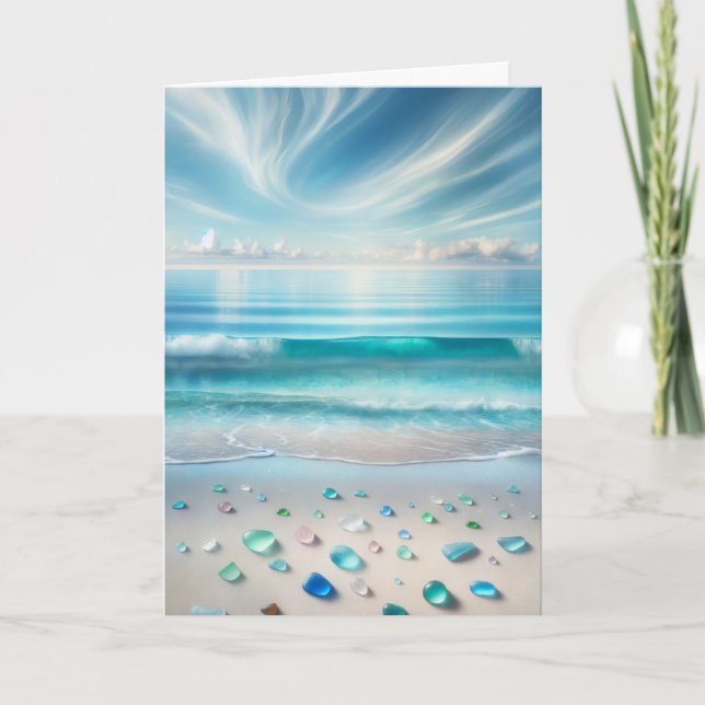 Happy Birthday Blessings | Blue Ocean Card (Front)