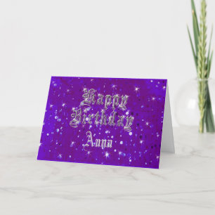 Happy Birthday Bling Purple Greeting Card