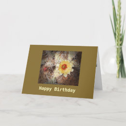 Happy Birthday Blooming Cactus Template Card