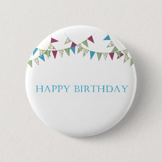Happy Birthday - blue 6 Cm Round Badge