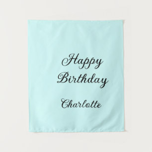 Happy birthday blue background name stylish elegan tapestry
