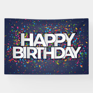 Happy Birthday Blue Background Party Banner