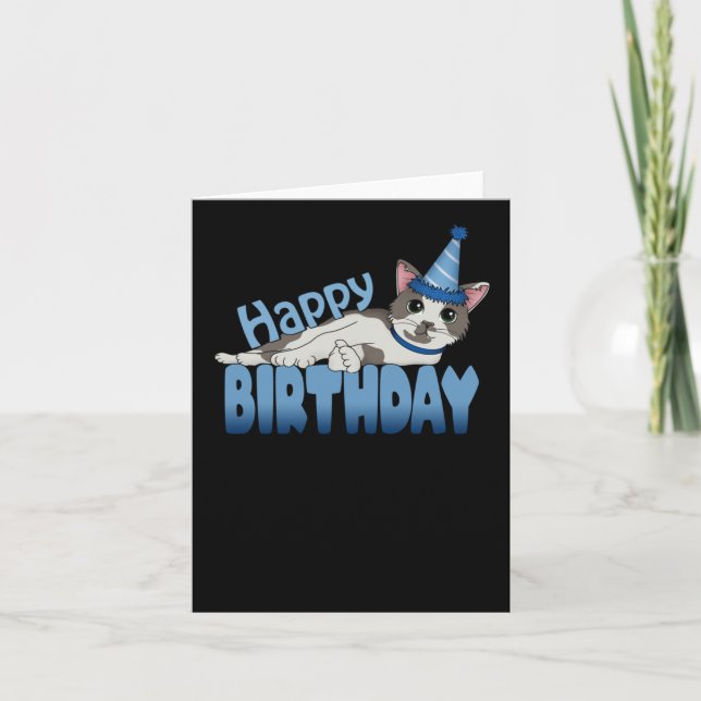 Happy Birthday - Blue  Card (Front)