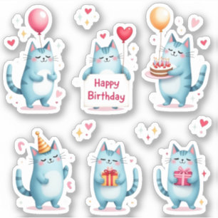 Happy Birthday - Blue Cats - Cake Balloons Gifts -