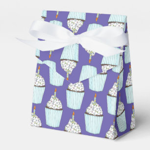 Happy Birthday Blue Cupcake Sprinkles Frosting Favour Box