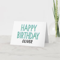 Happy Birthday Blue Green Markers Personalise Name