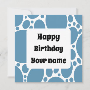Happy birthday blue Pattern square sticker Invitation