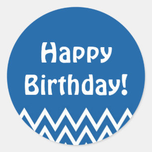Happy Birthday - Blue Round Sticker