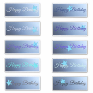 Happy Birthday Blue Star Stickers