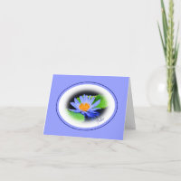 Happy Birthday Blue Water Lily Note Greeting Cards