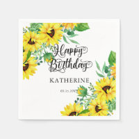 Happy Birthday Boho Sunflowers | Eucalyptus