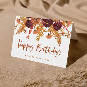 Happy Birthday   Boho Wildflowers with Photo Card