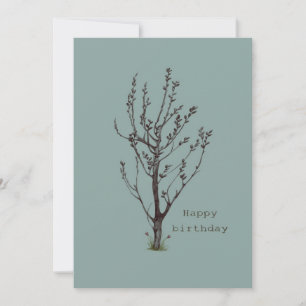 happy birthday botanical invitation