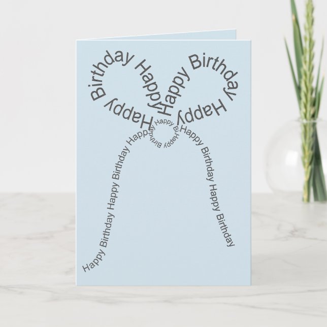 Happy Birthday Bow in Blue Card (Front)