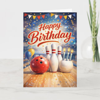 Happy Birthday - bowler Card