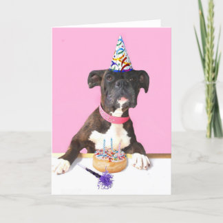 Happy Birthday Boxer dog greeting card