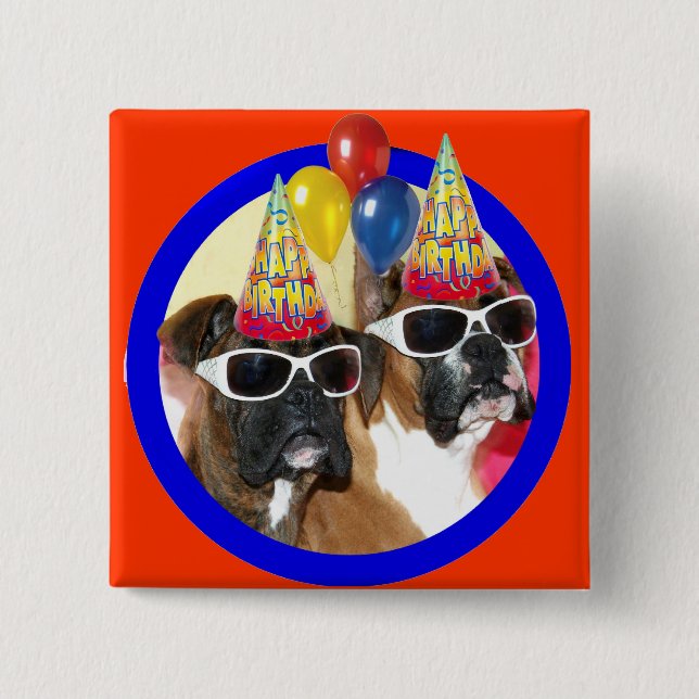 Happy Birthday Boxers button (Front)