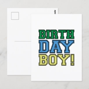 Happy Birthday Boy! Fun Party Colourful Youth Cool Postcard